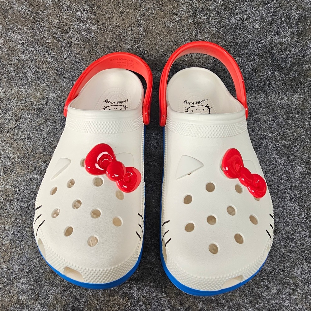 Crocs Hello Kitty 50th Anniversary Classic Clogs, Red White Blue, M 11 or W 13
